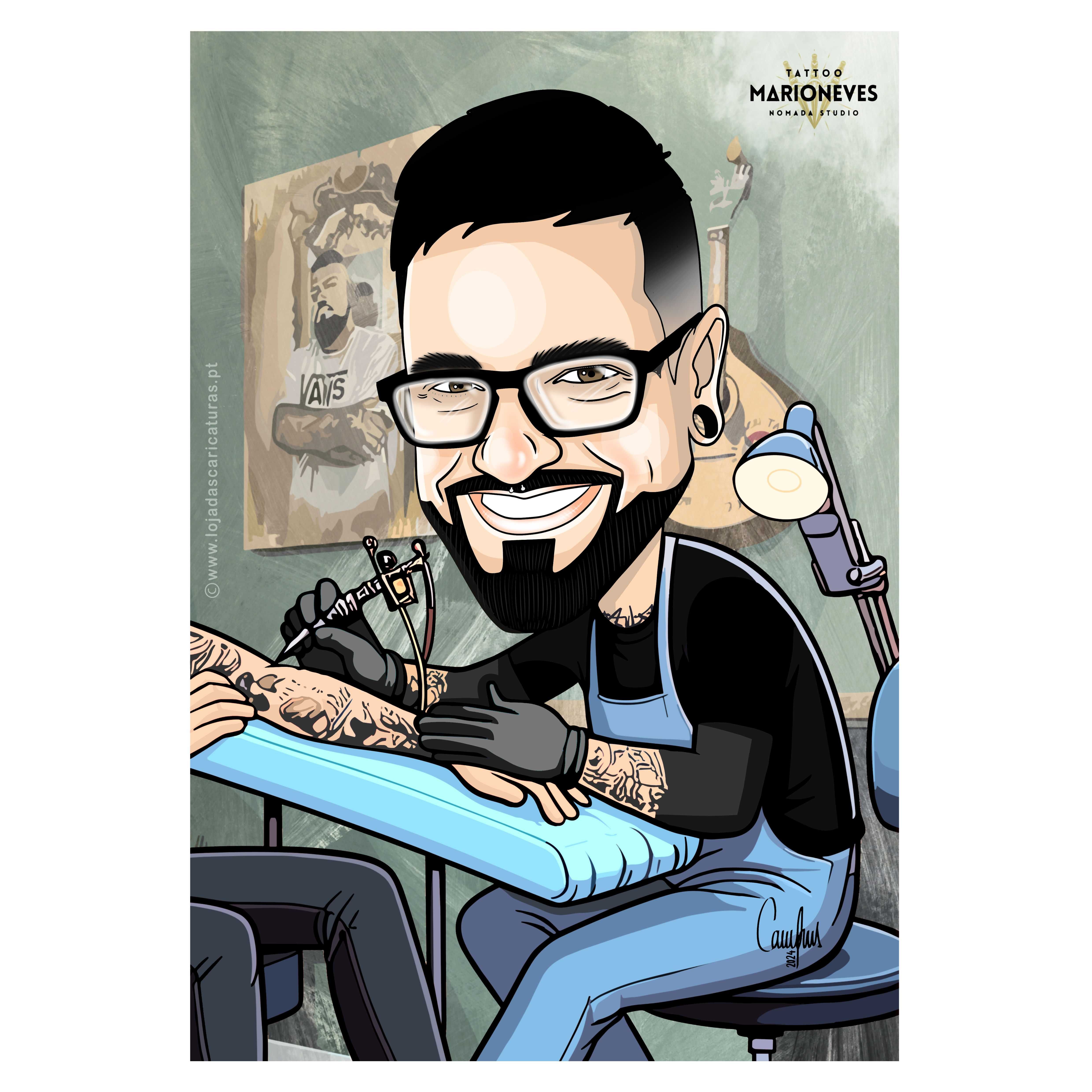 caricatura temática 100% personalizada