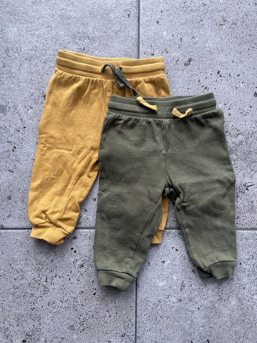 Zestaw 2x spodnie dresowe oliwkowe / Musztardowe Pepco 80