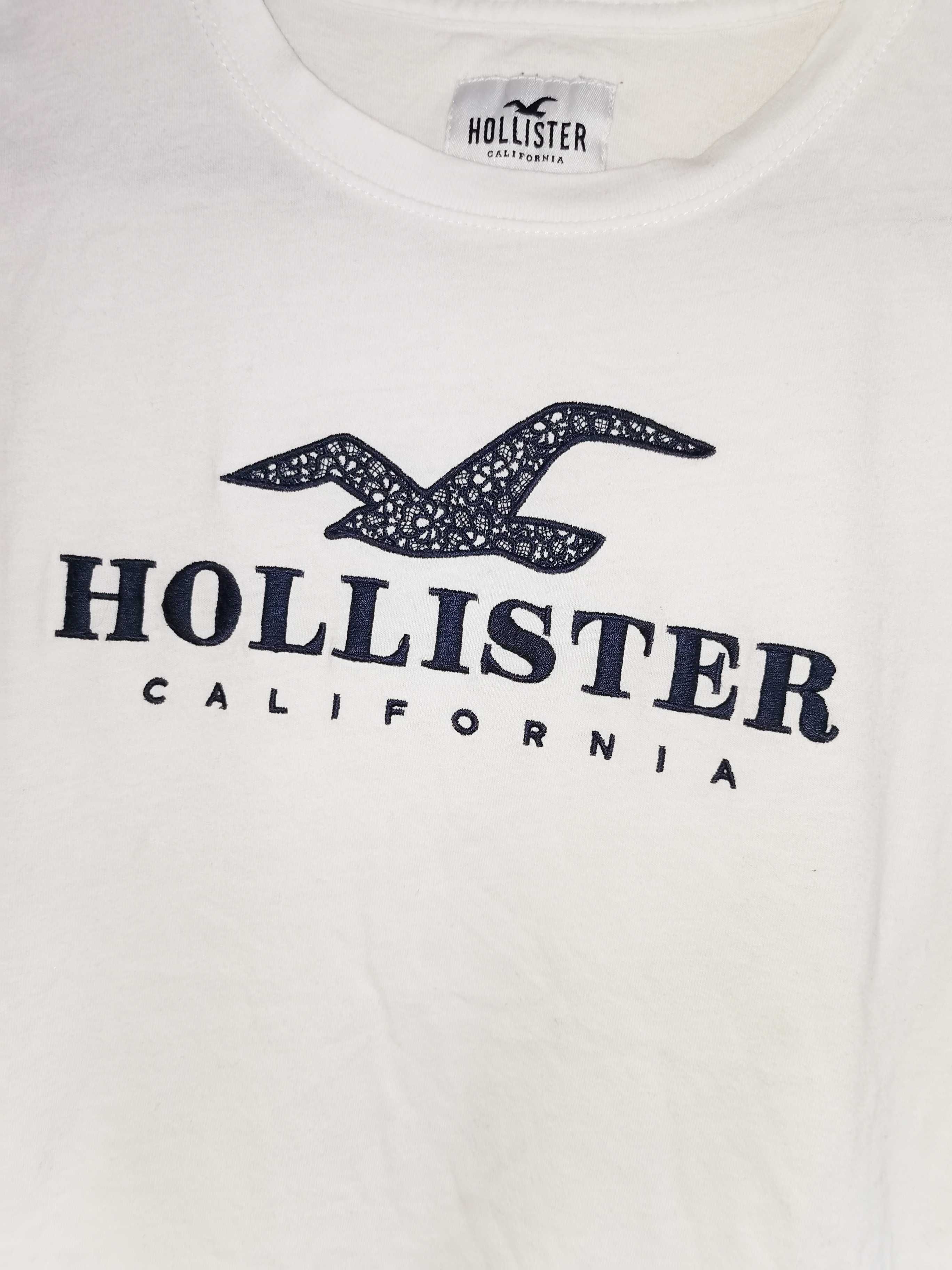 Hollister biała damska koszulka t-shirt Rozmiar XS
