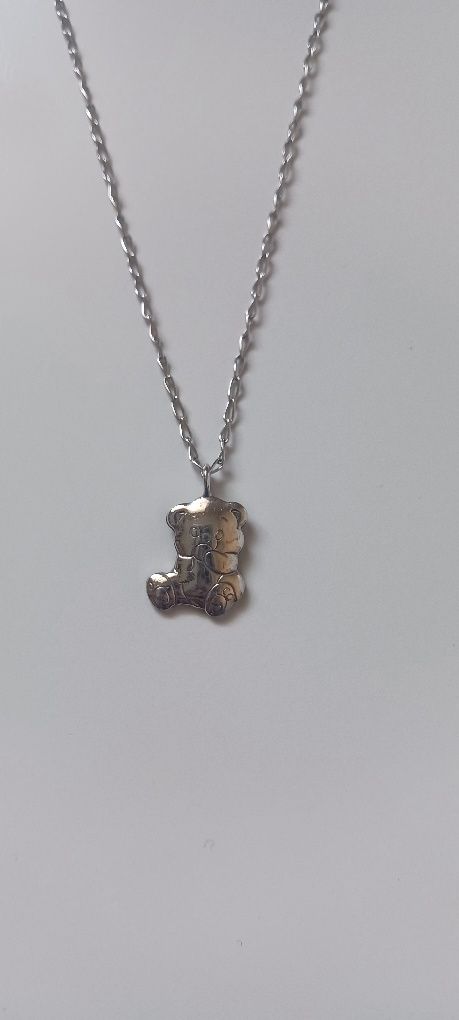 Colar e pulseira em prata original com ursinhos