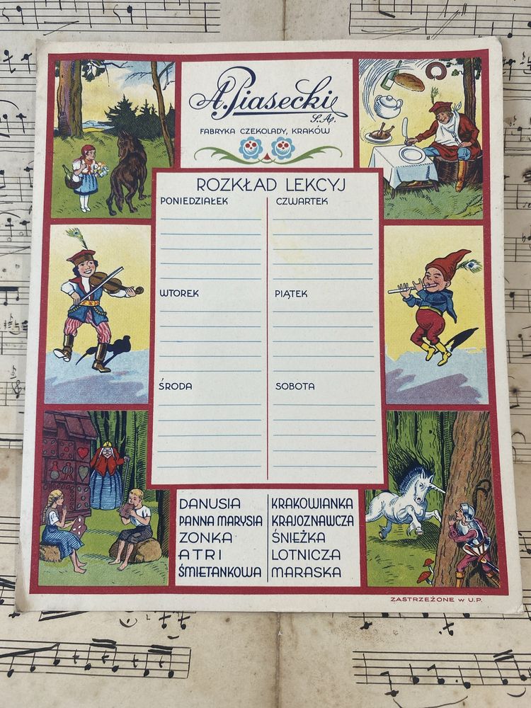 Rozkład lekcji Fabryka czekolady A. Piasecki Kraków