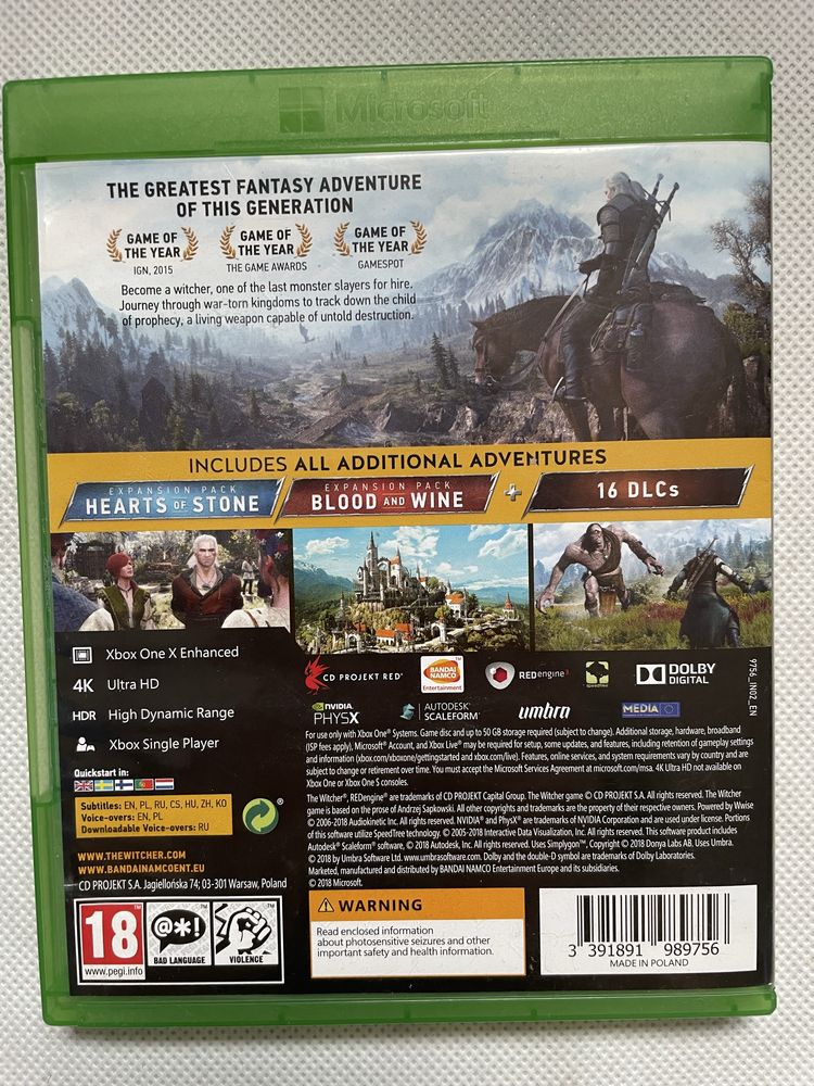 Gra Wiedźmin 3 Dziki Gon na Xbox One / Series