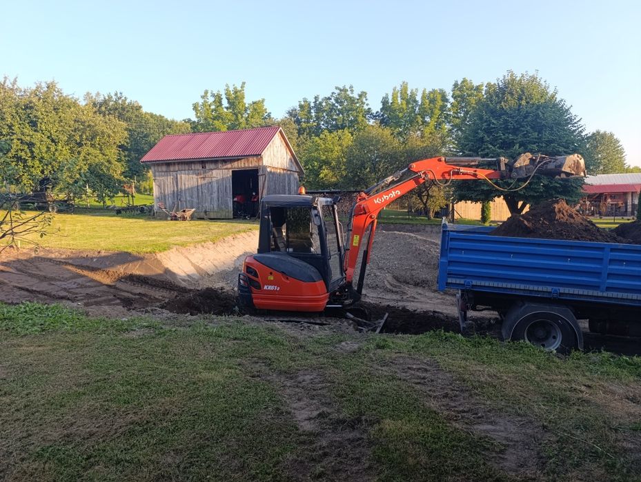Usługi Minikoparką 2.7 t wywrotką fundamenty przyłącza wody energetycz