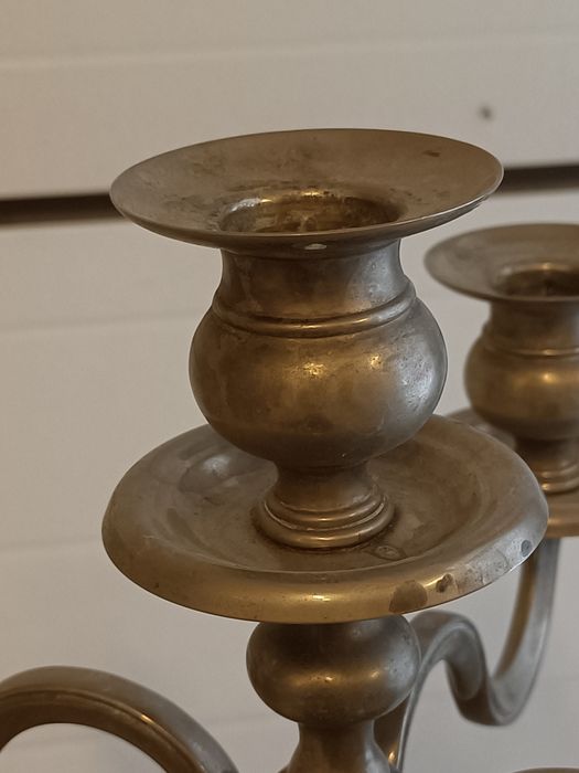 Retro świecznik srebrny 5 ramienny