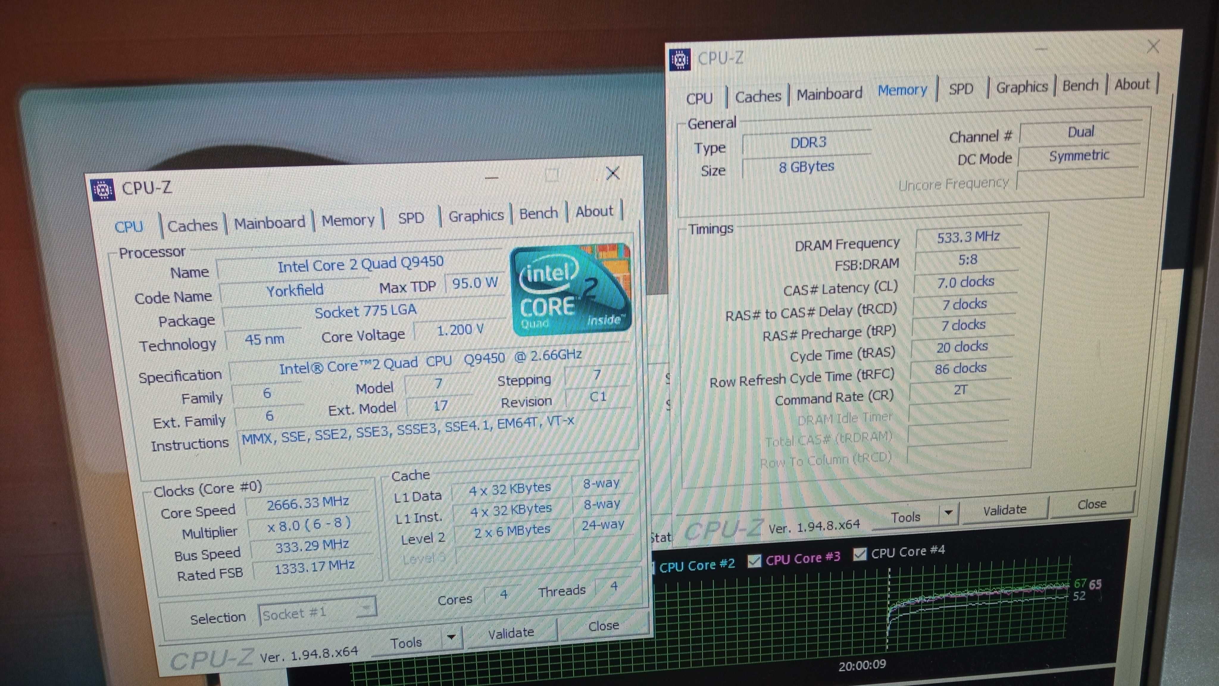 Процессор Intel Core 2 Quad Q9450 2.66GHz/12M/1333 / s775