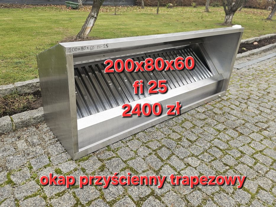 Okap gastronomiczny skrzyniowy, okap przyścienny