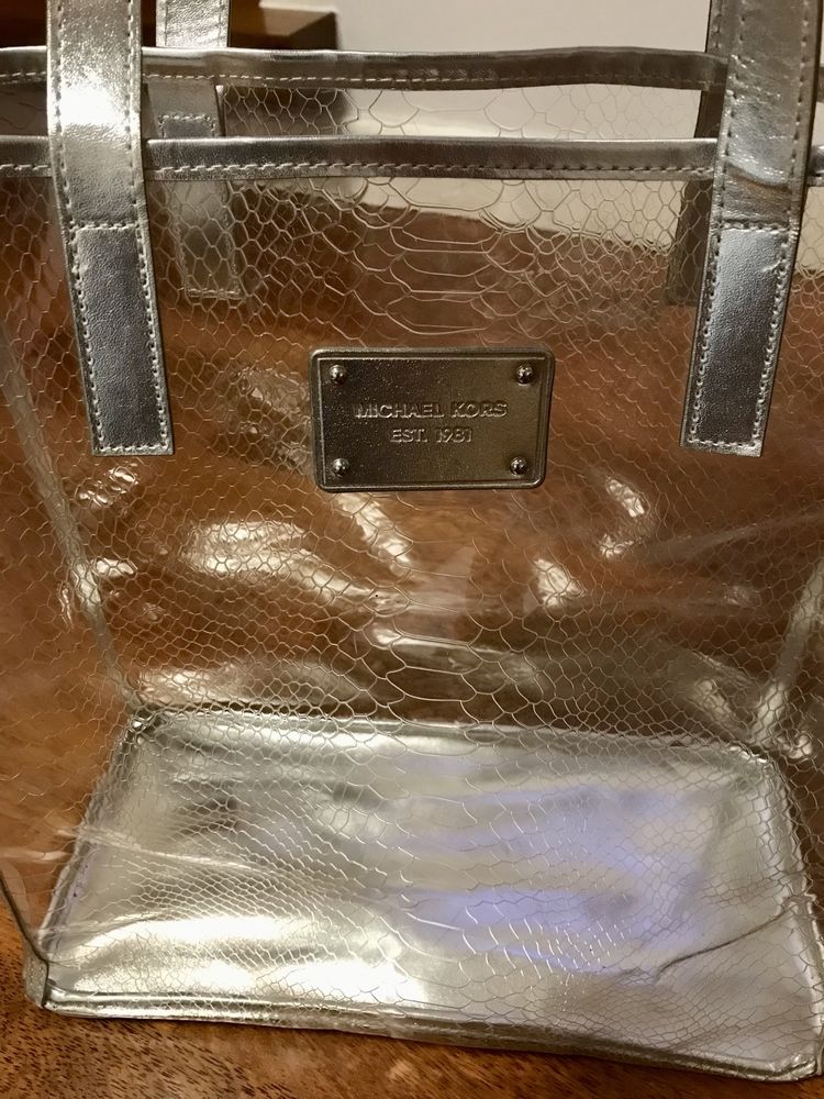 Przezroczysta oryginalna duża torebka Michael Kors na plaże, na lato