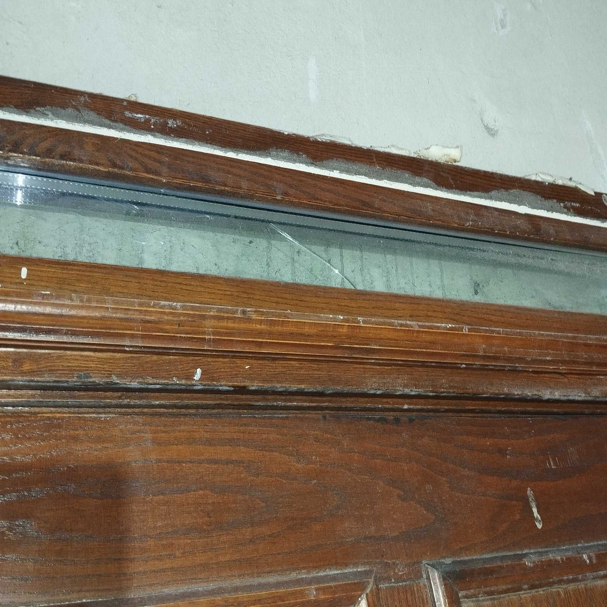 Drzwi z litego drewna do renowacji wysokie ciężkie 100cm lewe z futr.