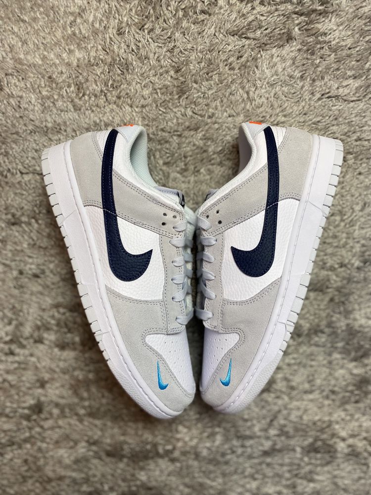 Dunk Low white grey navy Aqua Mini Swoosh - 39