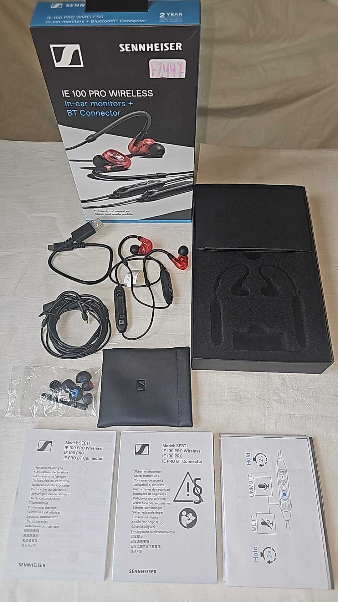 Słuchawki Sennheiser IE 100 PRO BT + kabel, pełny zestaw, tania wys.