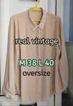 M 38 L 40 oversize beżowa nude koszula vintage retro old money
