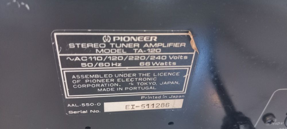 Pioneer TA-120  tuner amplificador