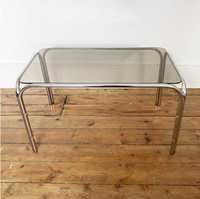 stół - szklany blat, chromowane nogi - Gastone Rinaldi - Bauhaus