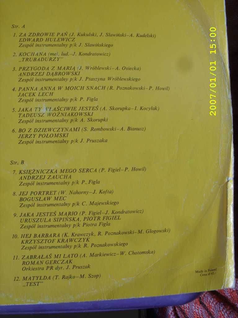 41. Plyta gramofonowa; Za zdrowie pan, 1975 rok