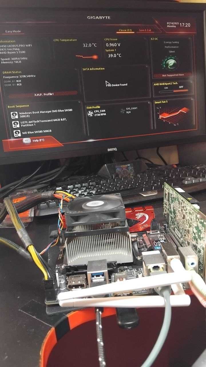 Комплект AM4 Mini ITX B450 + Ryzen 5 5500 + 16Gb