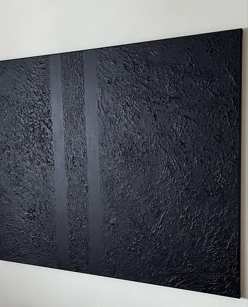 Minimalityczny Obraz Strukturalny Modern Moon Black 120x100
