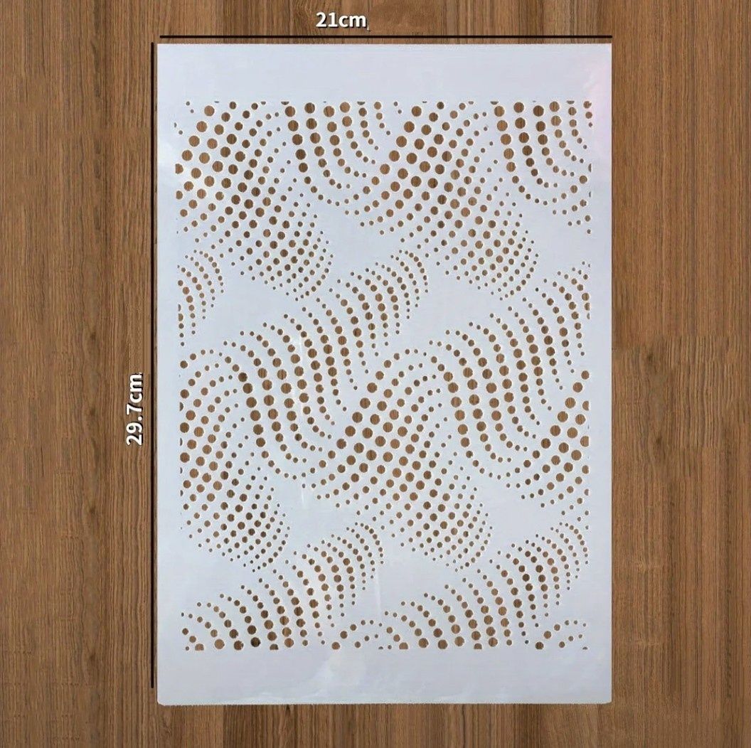 Szablon kropka-fala, malarski, DIY, scrapbookingu, tynk ozdobny - Nowy