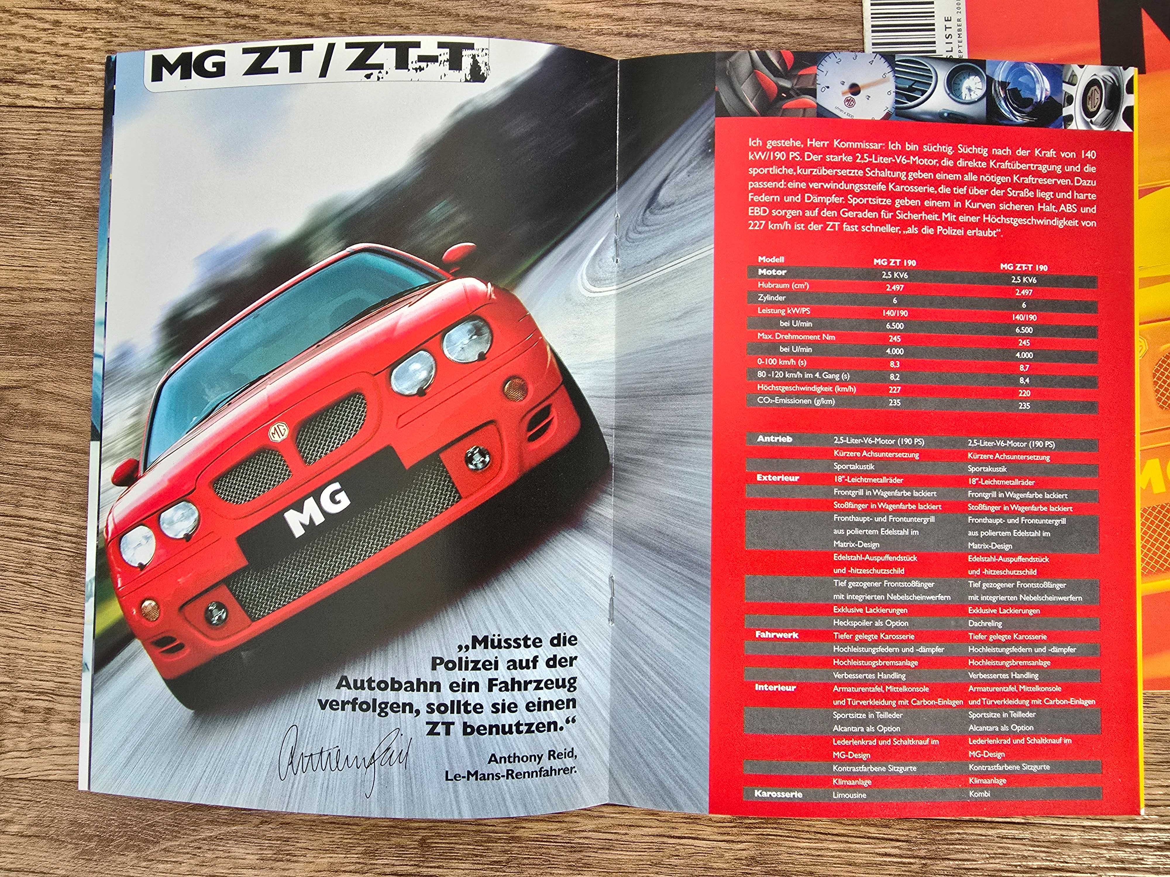 Prospekt MG  ZR, ZS, ZT/T, MGF