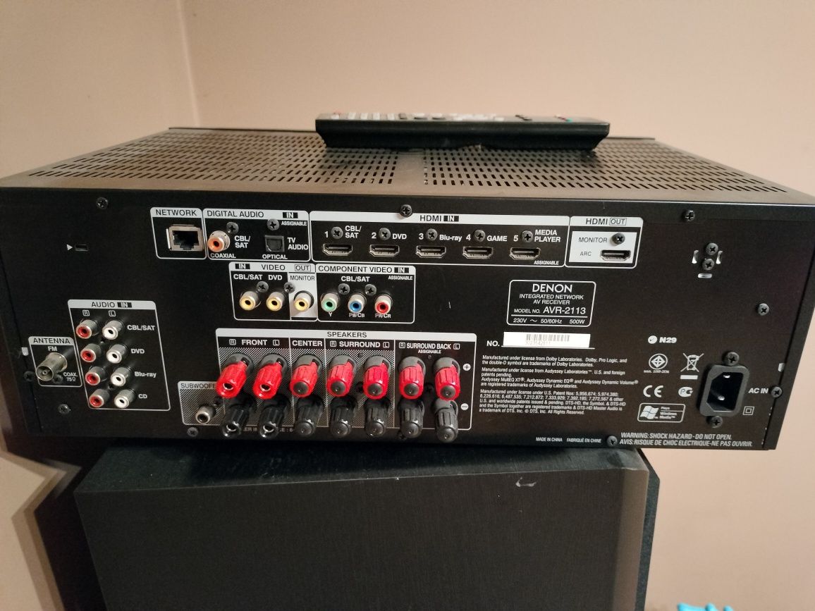 Zadbany amplituner do kina domowego 7.1 Denon AVR-2113 + pilot