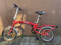 czerwony rower składany 16’teen aluminium bike