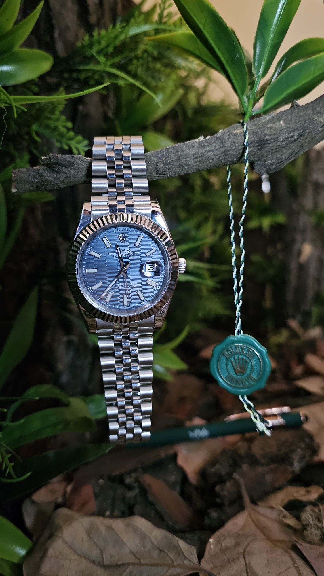 Rolex Datejust Fluted Motif Dial azul
