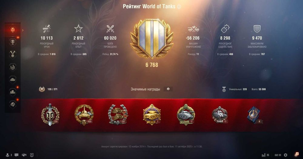 Продам свой АКК WOT EU