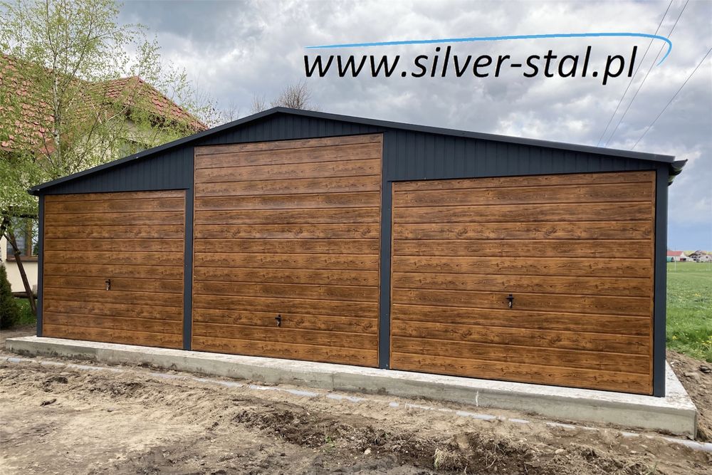 Garaż blaszany 9x6 wiata garaże blaszane 9x7 silver-stal
