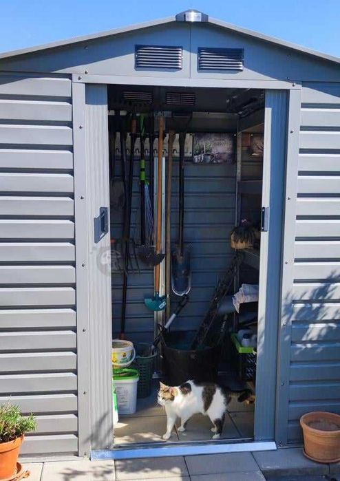 Domek narzędziowy ogrodowy blaszak blaszany na budowę i ogród 213x131