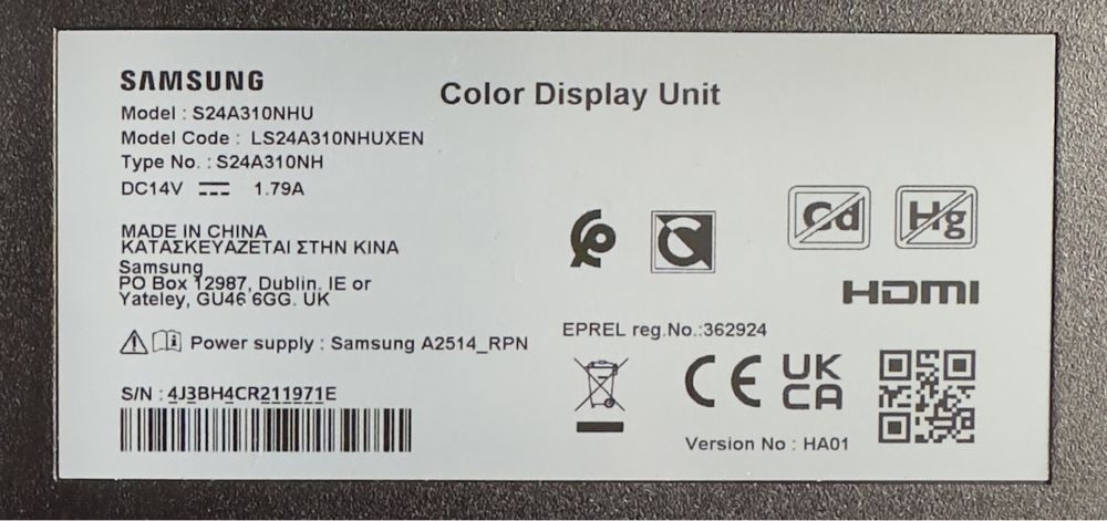 Monitor SAMSUNG 24”