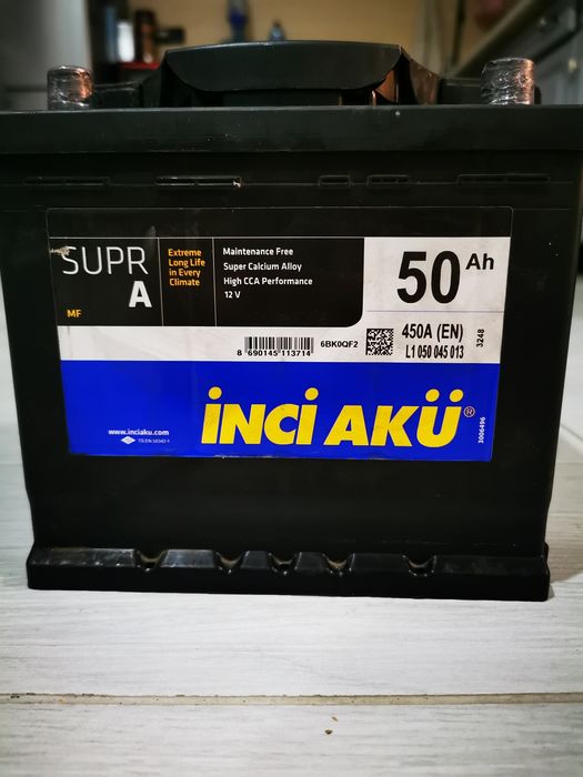 Аккумулятор İNCİ AKU SUPRA-SENTOR 50Ah 450A R+