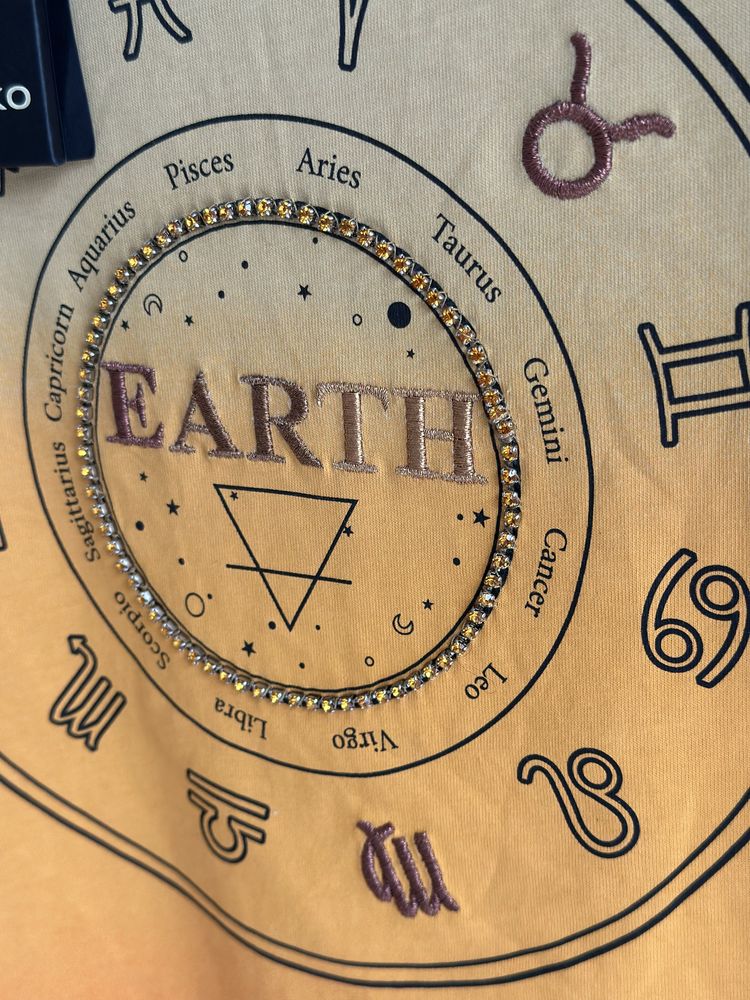 Pinko T-shirt koszulka z krotkim rekawem S znaki zodiaku żywioły Ziemi