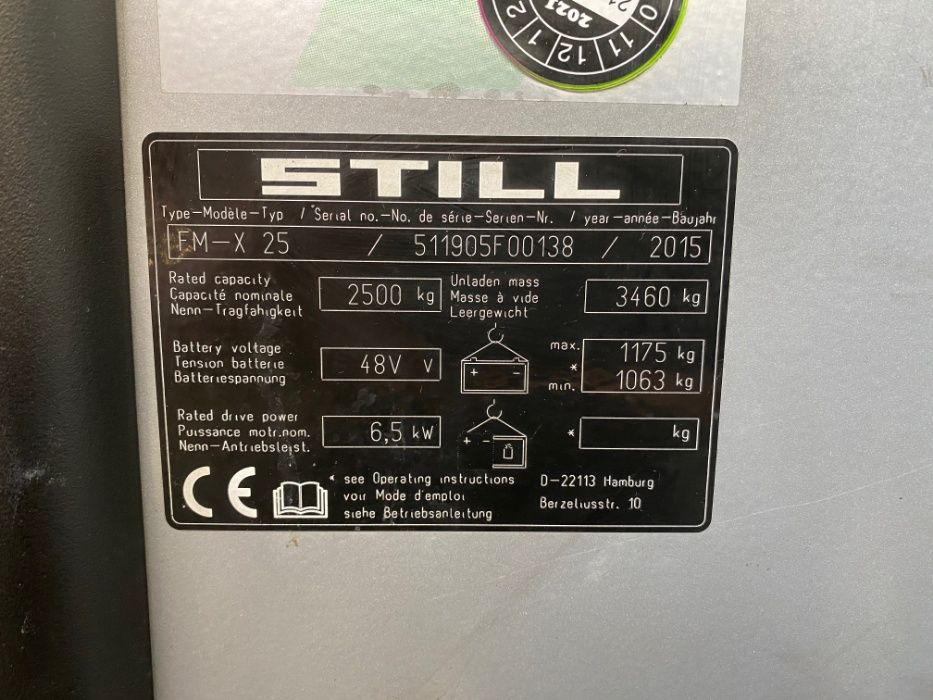 ричтрак STILL FM-X 25, 2500 кг, 2015 г.в., 1016 моточасов