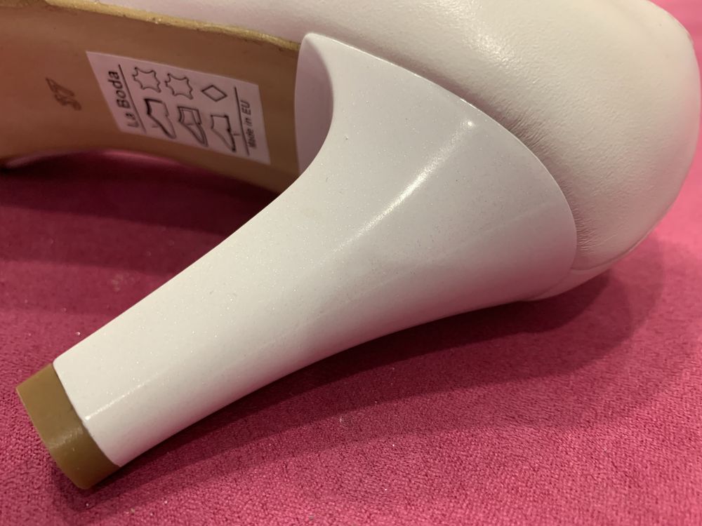 Buty ślubne La Boda C-285/1/KKT r.37 Białe - WYPRZEDAŻ