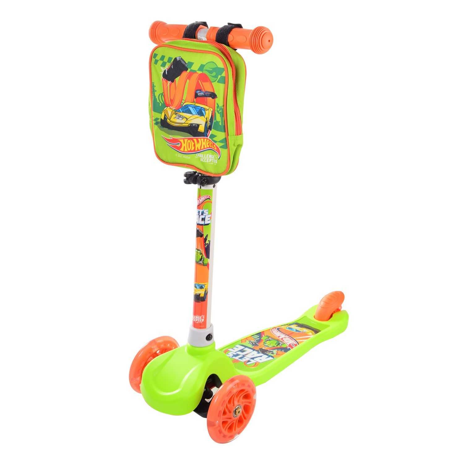 Дитячий триколісний самокат Hot Wheels з рюкзаком / детский самокат