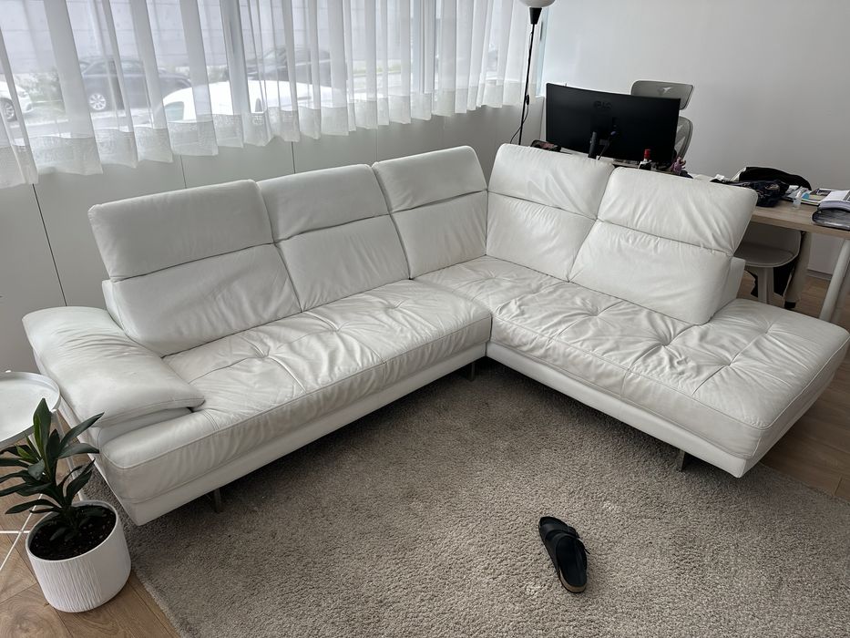 Sofá em L branco 6 lugares