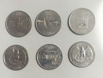 25 центов США- 6 шт.