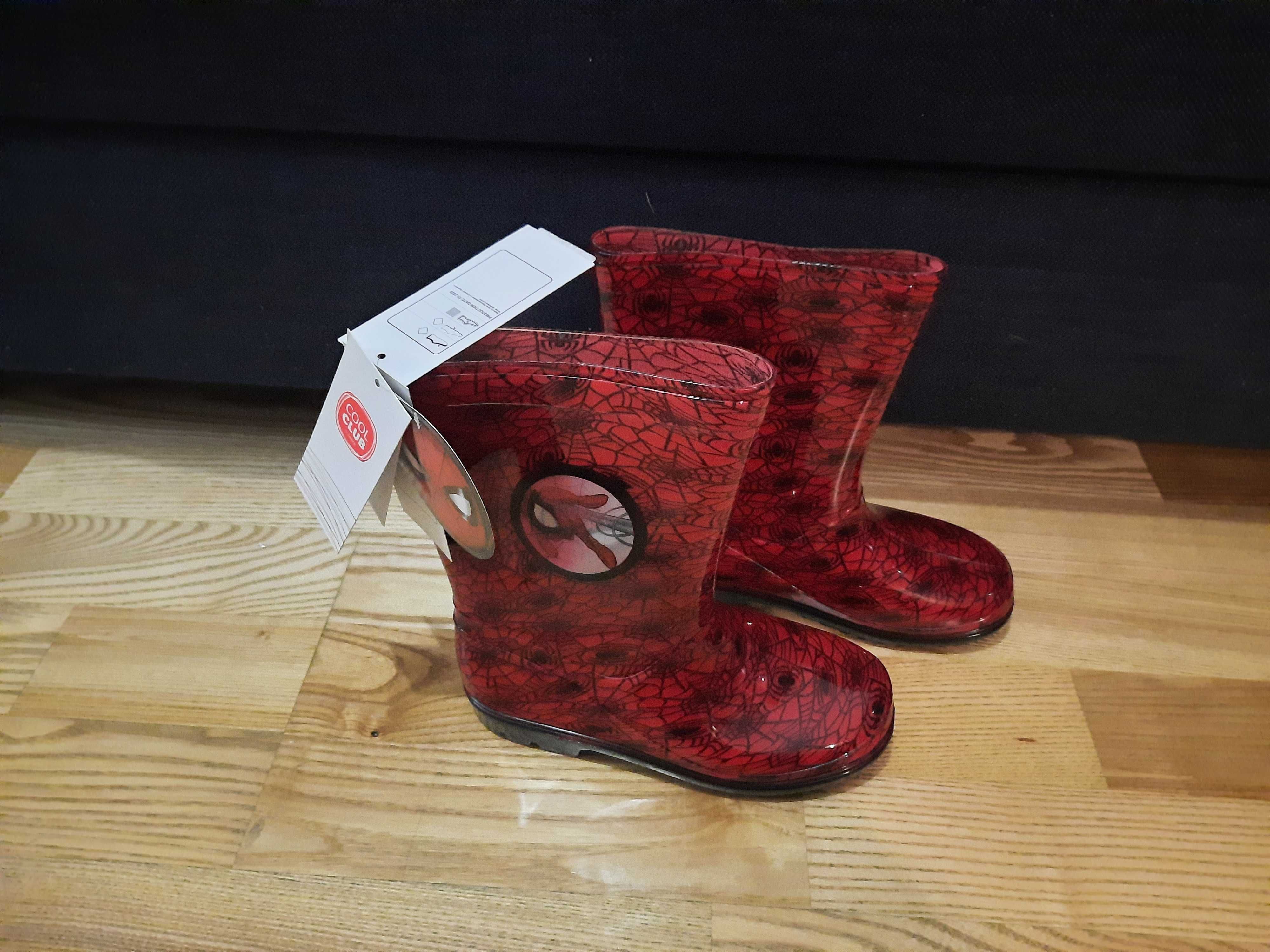 Kalosze r.30 CoolClub Smyk czerwone chłopięce Spiderman Marvel*NOWE