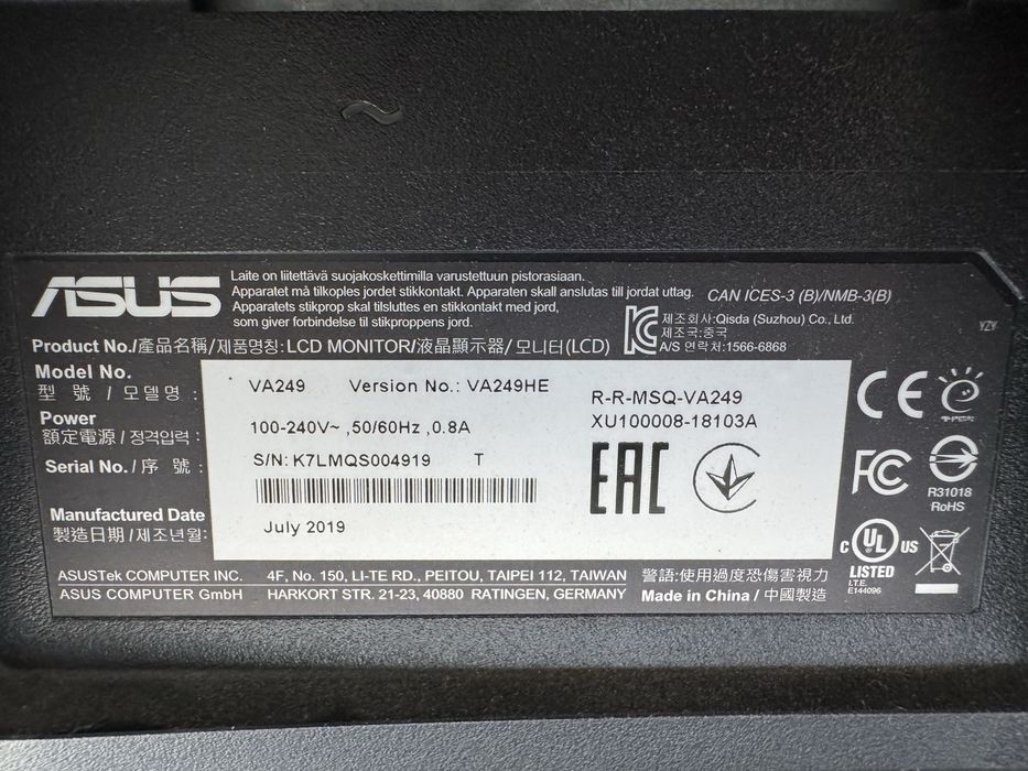 Monitor Asus VA249HE 24’’ FHD + Suporte Metálico