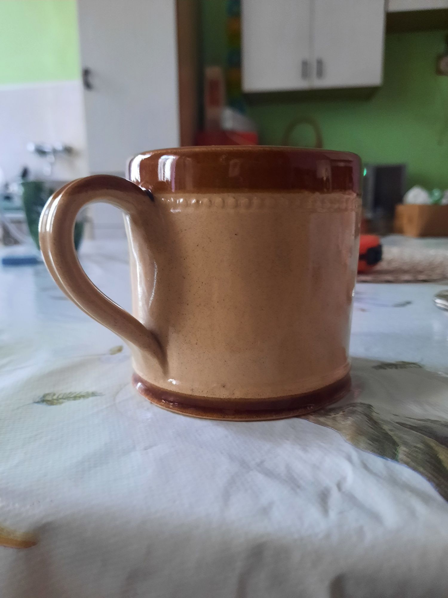 Pop's mug from cheddar kube kamionka porcelit brąz beż