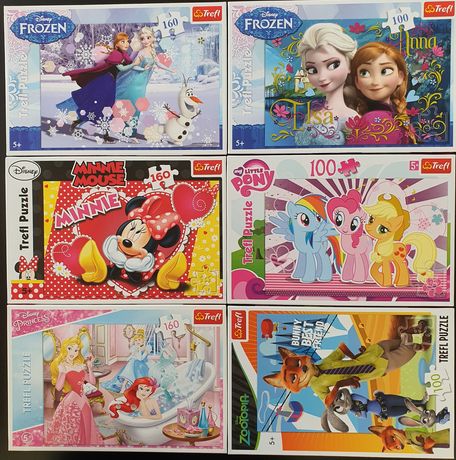 Puzzle Trefl Frozen, Minnie, Little ponny, Princess, Zootopia