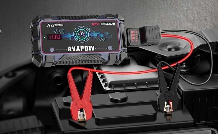BOOSTER rozruch Jump Starter 2500A AVAPOW A27 Latarka POWERBANK 16000