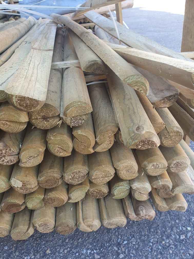 Półwałki sosnowe 5x150 cm impregnowane – do ogrodu, rabat, ogrodzenia