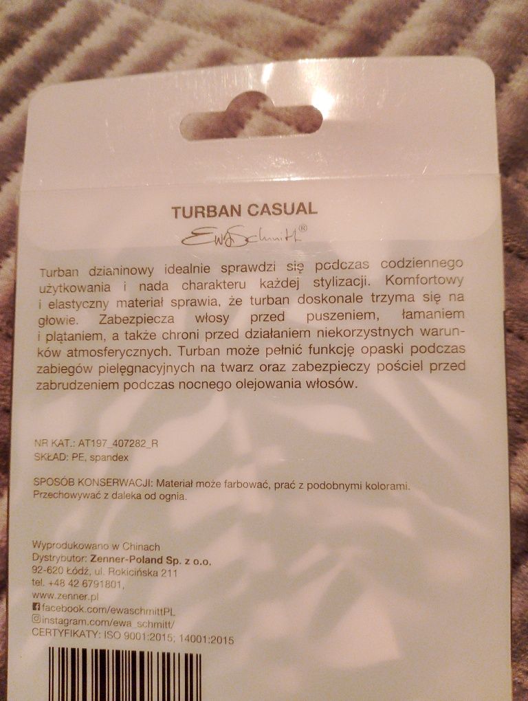 Nowy turban (czapka na plażę)casual Ewa Schmitt