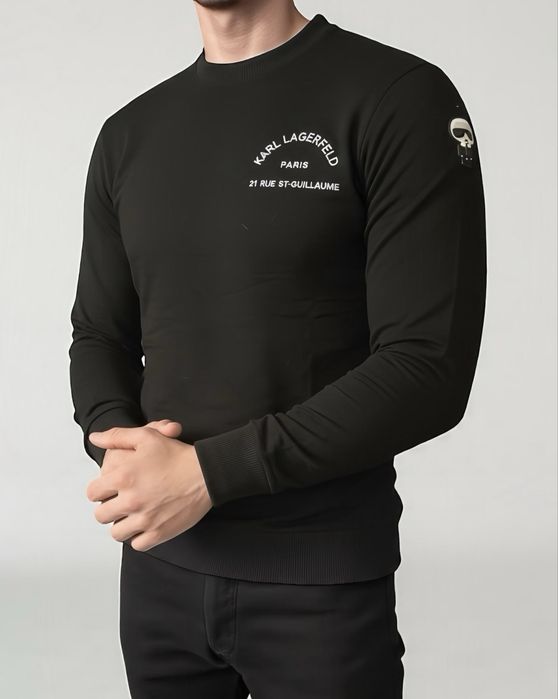 WYPRZEDAŻ!!Bluza męska 2-nitowa cienka longsleeve KARL M,L OSTATNIE