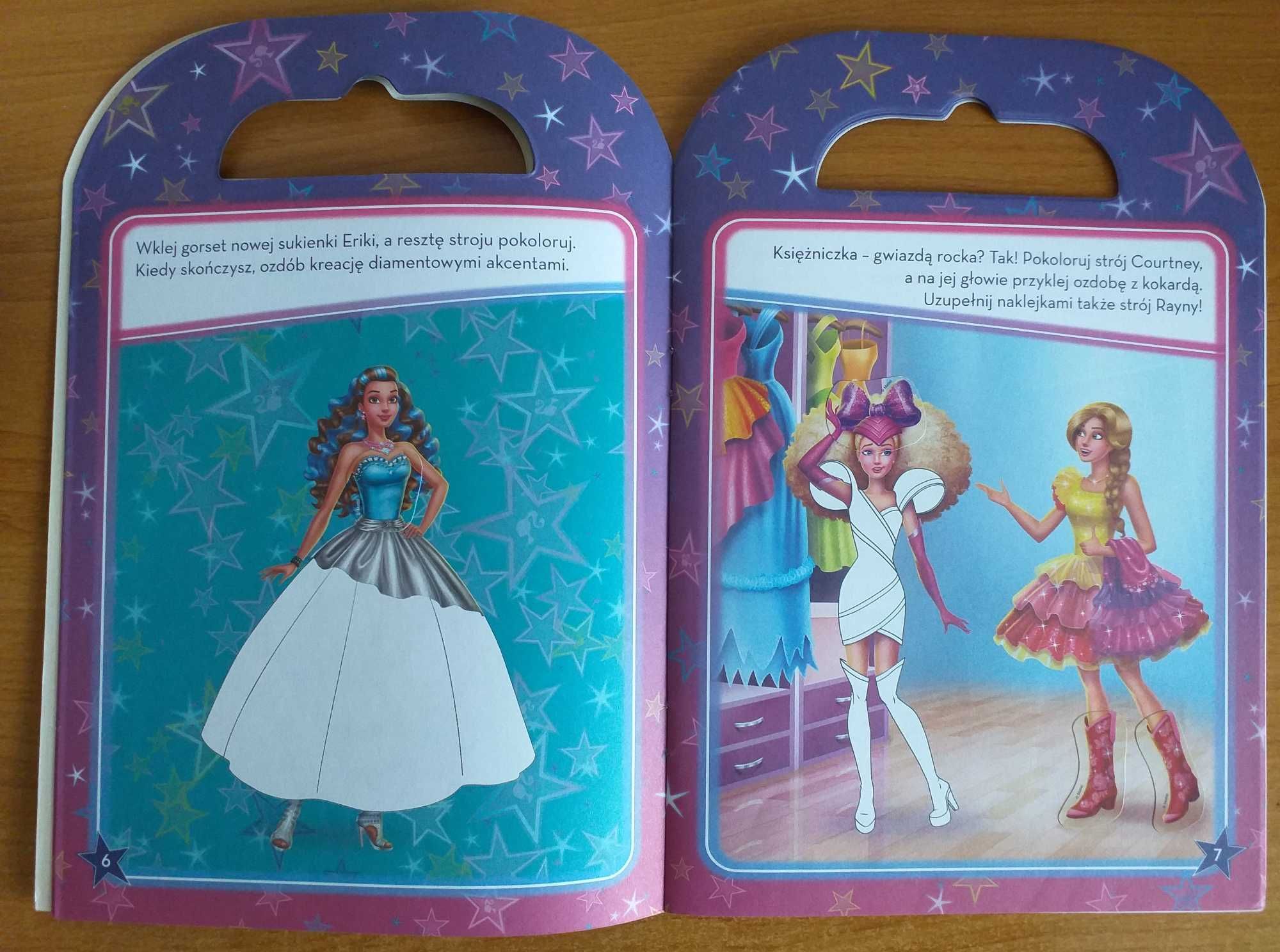 Barbie rockowa księżniczka: łamigłówki, naklejki - 3 zestawy