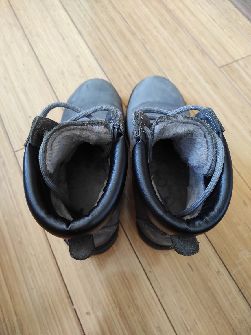 Зимові черевики/чоботи. Timberland grey fur. Унісекс. 37