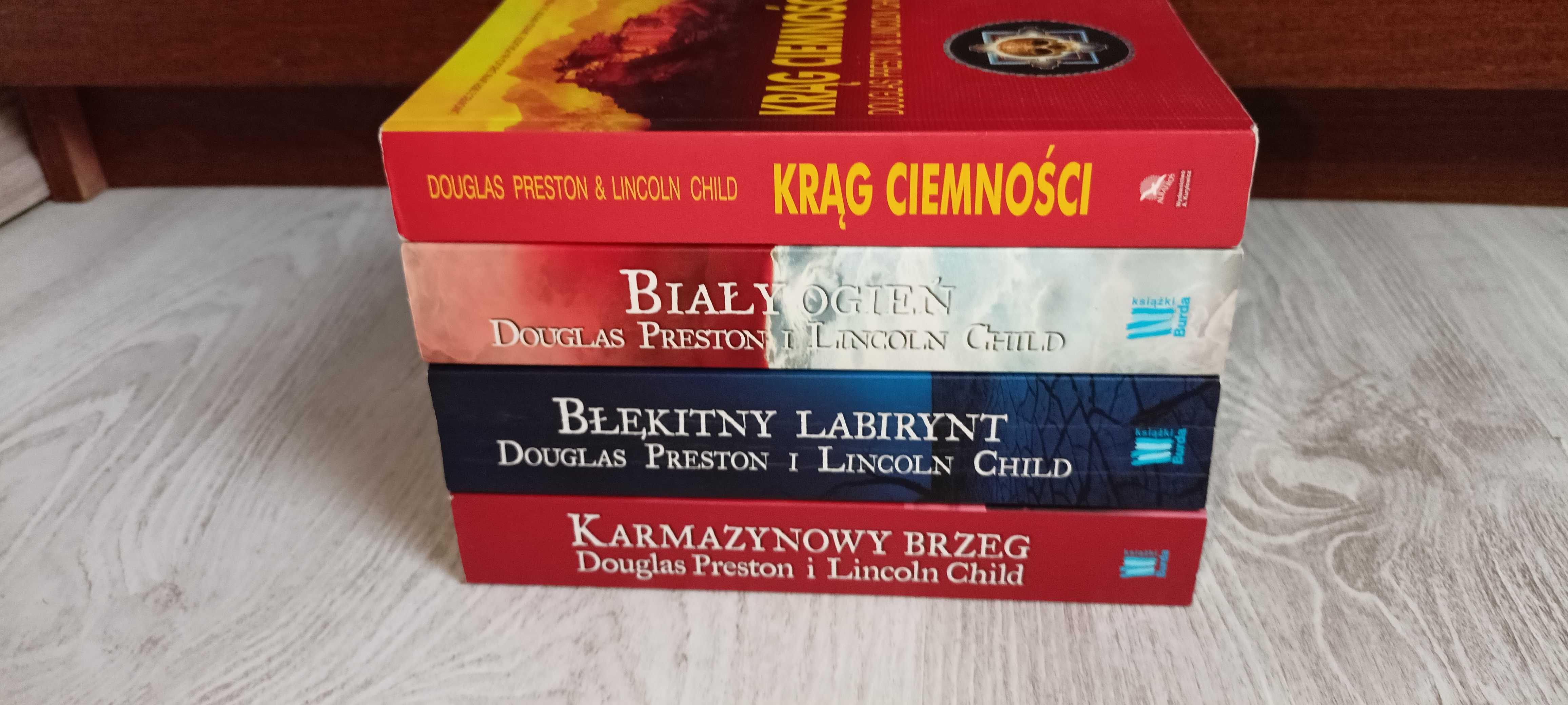 4x Preston Child Błękitny labirynt Biały ogień Krąg ciemności Brzeg
