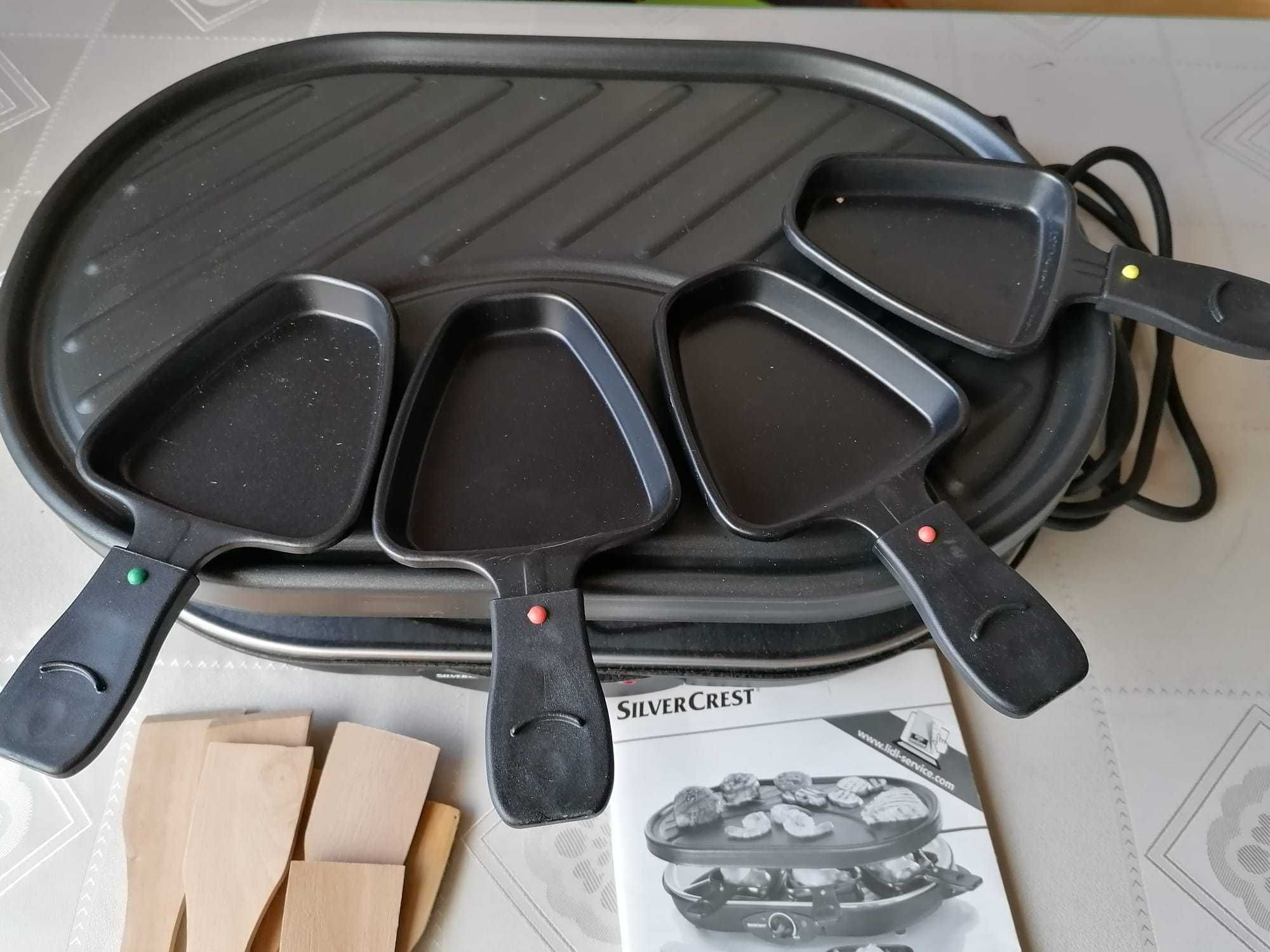 Grill elektryczny z zestawem do raclette 1200W, opakowanie, instrukcja