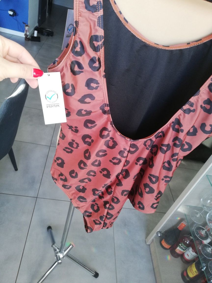 R. XL strój kąpielowy jednoczęściowy Minnie Mouse w panterkę