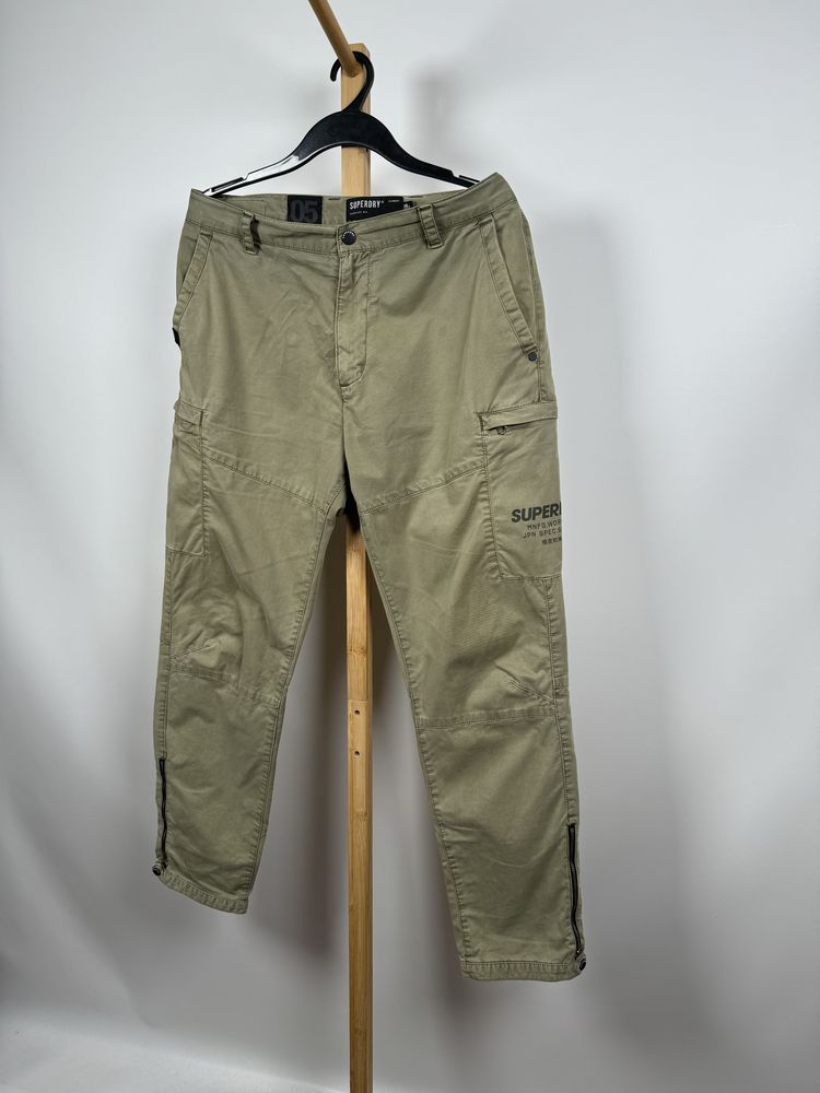 SuperDry spodnie cargo bojówki khaki W36 L32
